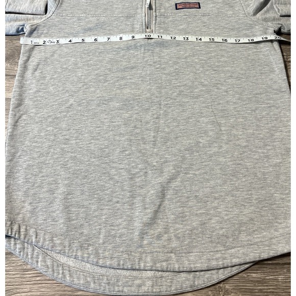 Vineyard Vines Women's 1/4 Zip Dreamcloth Shep Shirt Medium Light Gray Heather - Picture 10 of 13